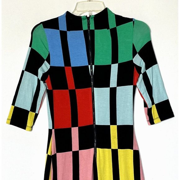Alice + Olivia Multicolor Checkered Midi Dress - Picture 8 of 13